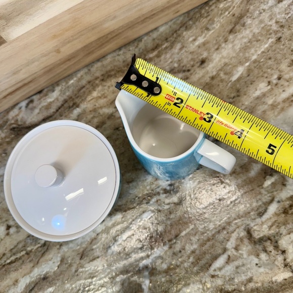 Vintage Mikasa Blue Point Cera Stone #3995 Sugar Bowl and Creamer Set - MCM - Picture 5 of 7